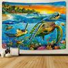 Beautiful Rainbow Big Turtle Dolphin Tapestry Wall Carpets Hanging Ocean Decorative Tapestry Boho Yoga Picnic Mat Beach Towel