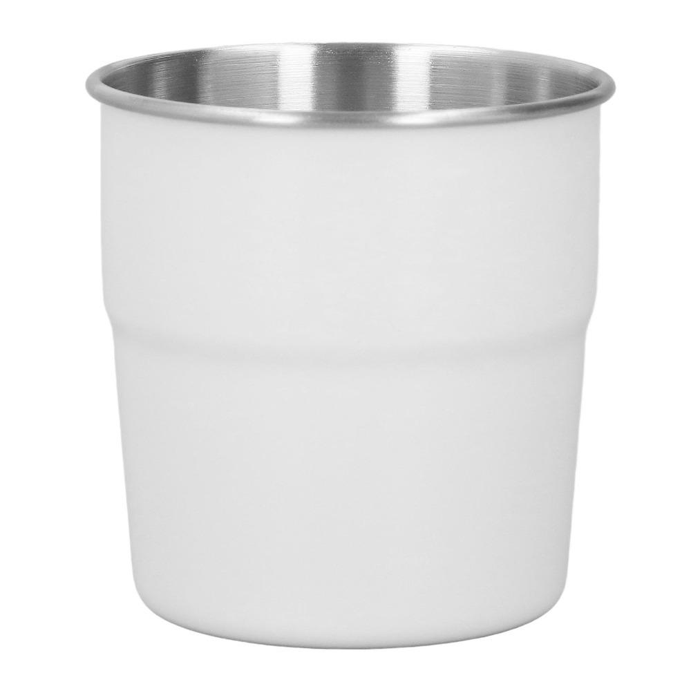 

320ml Capacity Stainless Steel Cup White Drinking Cup Small Size Double Wall Cup Home Use