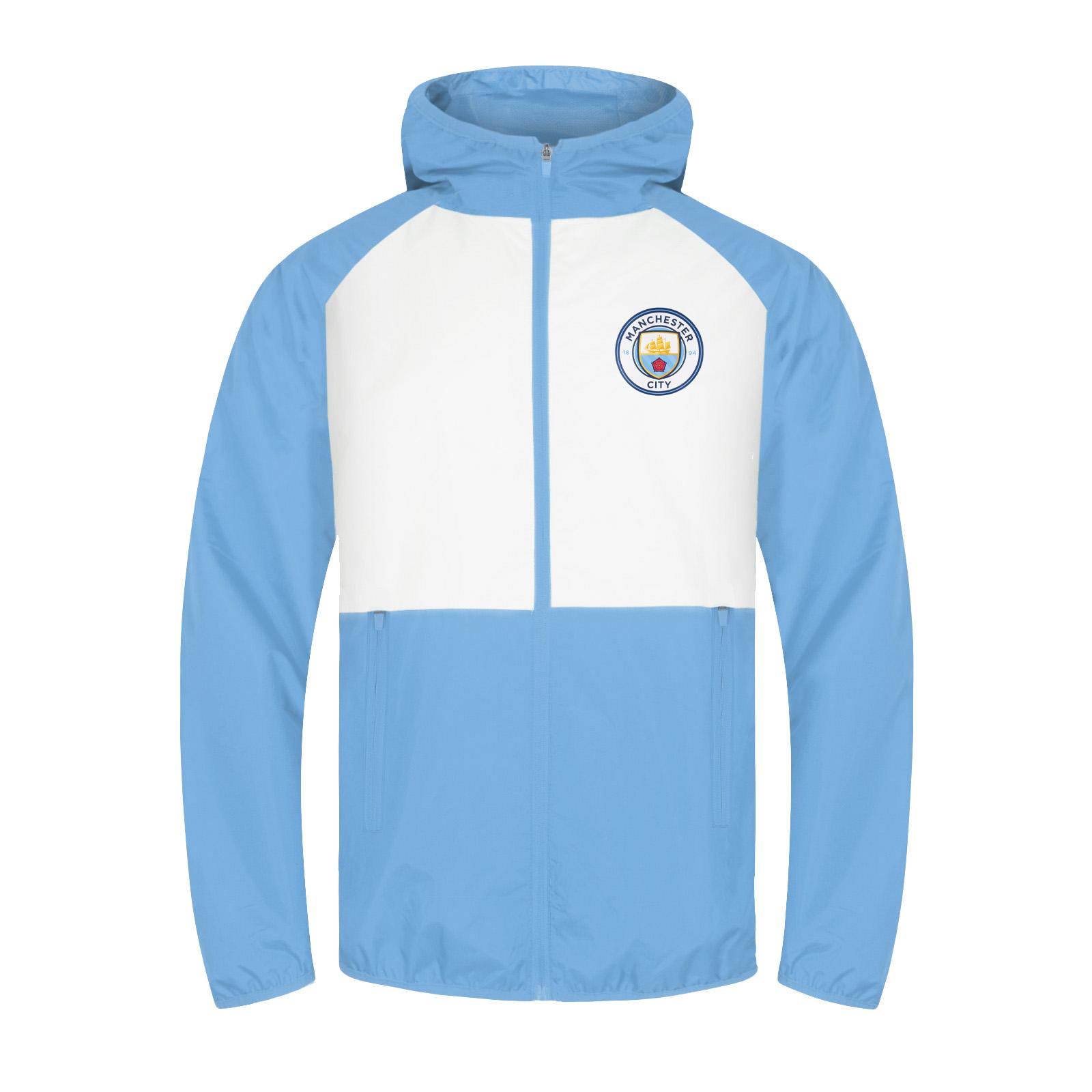 Manchester City FC Mens Crest Raglan Windbreaker XL white