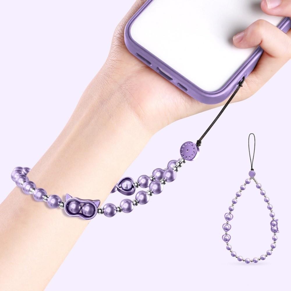 Handmade Beaded Phone Lanyard Wrist Strap Cellphone Charm Pearl Phone Chain Phone Accessories