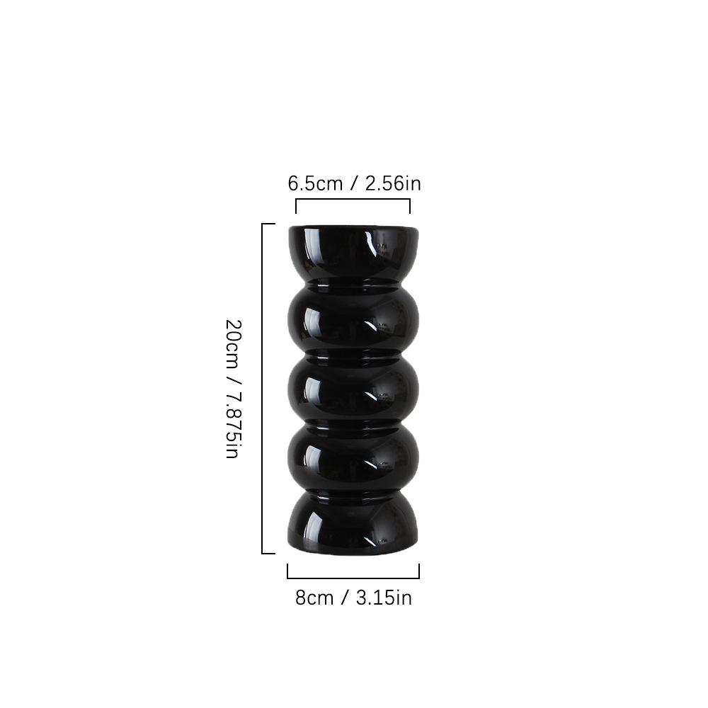 Ceramic vase ins wind high value black and white medieval high sense hydroponics dried flowers bamboo vase insert vase
