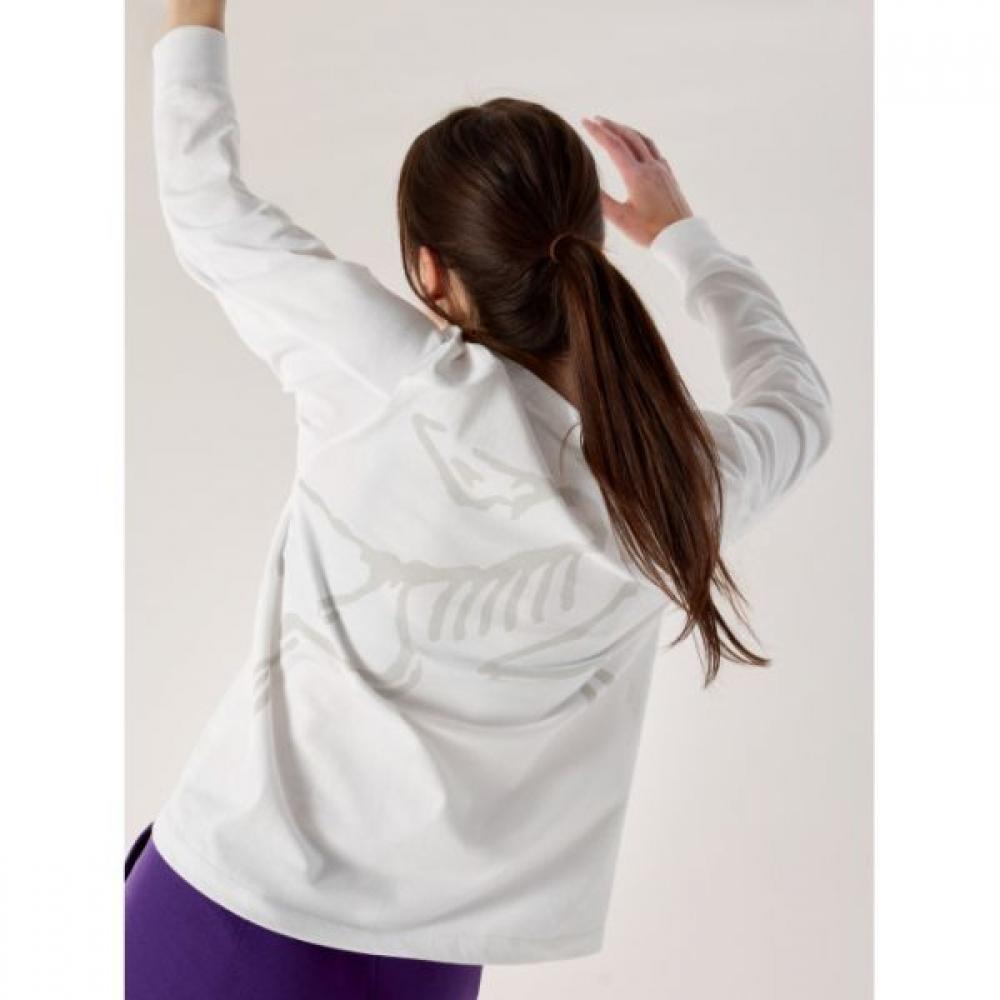 Arcteryx Women S Crag Cotton Bird Crew Neck Shirt lS WHITE LIGHT  WHITEXS