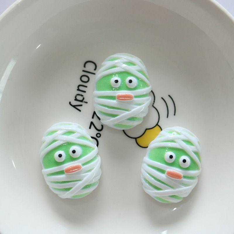 10 Pcs Cute Cartoon Halloween Ghosts, Skeletons, Pumpkins Flat Back Resin DIY Jewelry Hairpin Craft Decoration Accessorie