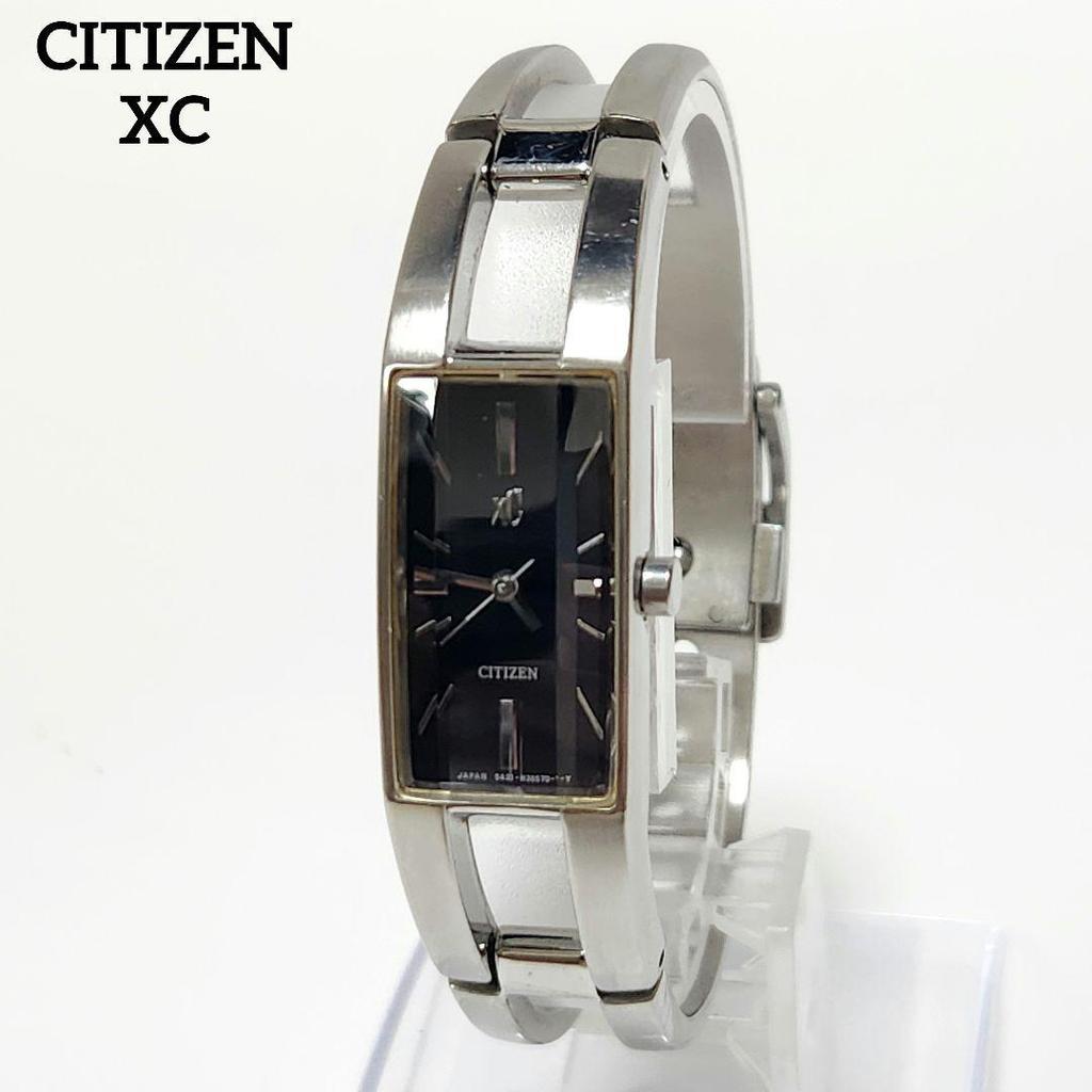 Used Citizen XC Rectangular Cut Glass Bangle Watch, Working Condition