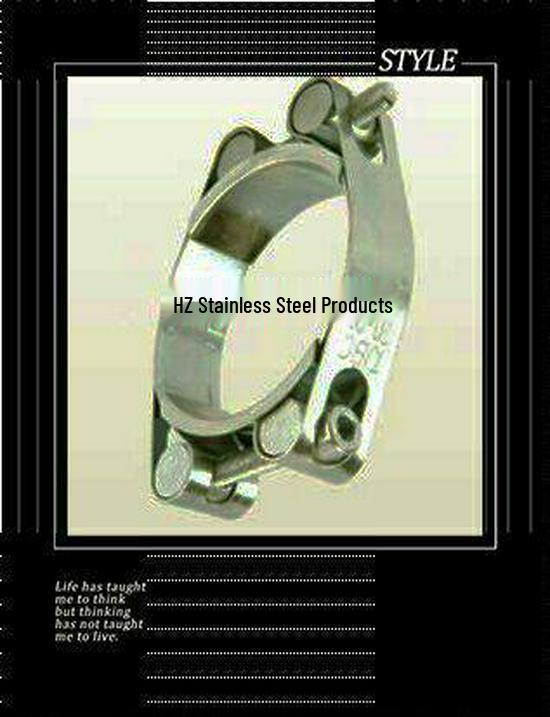 Galvanized Iron Double-Head Hose Clamp, Large Force 60-80mm Range. 60-70