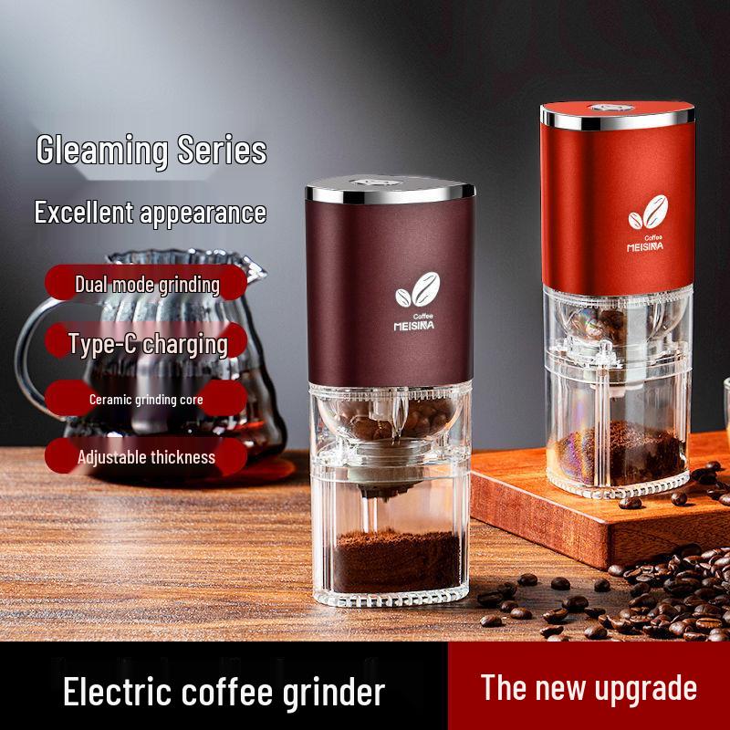 Electric Coffee Bean Grinder - Portable Hand-Crank Coffee Maker, Small Automatic & Household Use