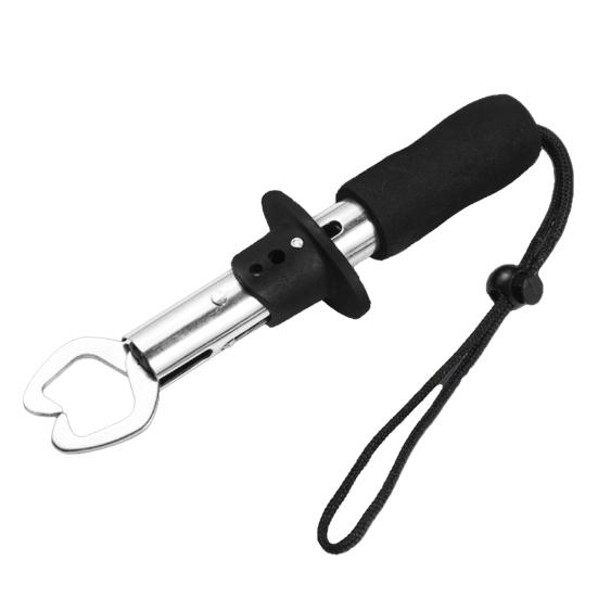 Stainless Steel Fish Gripper Fish Mouth Lip Grabber with Ruler Scale EVA Handle Fishing Pliers Fish Control Clamp Catcher Tong Fishing Accessories