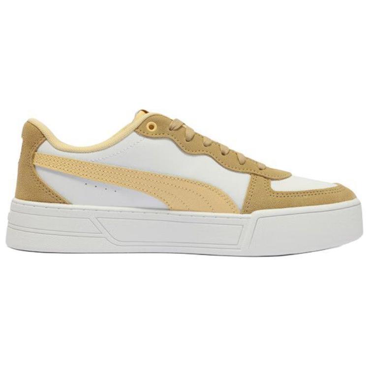 Puma Skye Sd Retro Casual Low-Top Sneakers Women Sneakers Brown Yellow White 397076-04