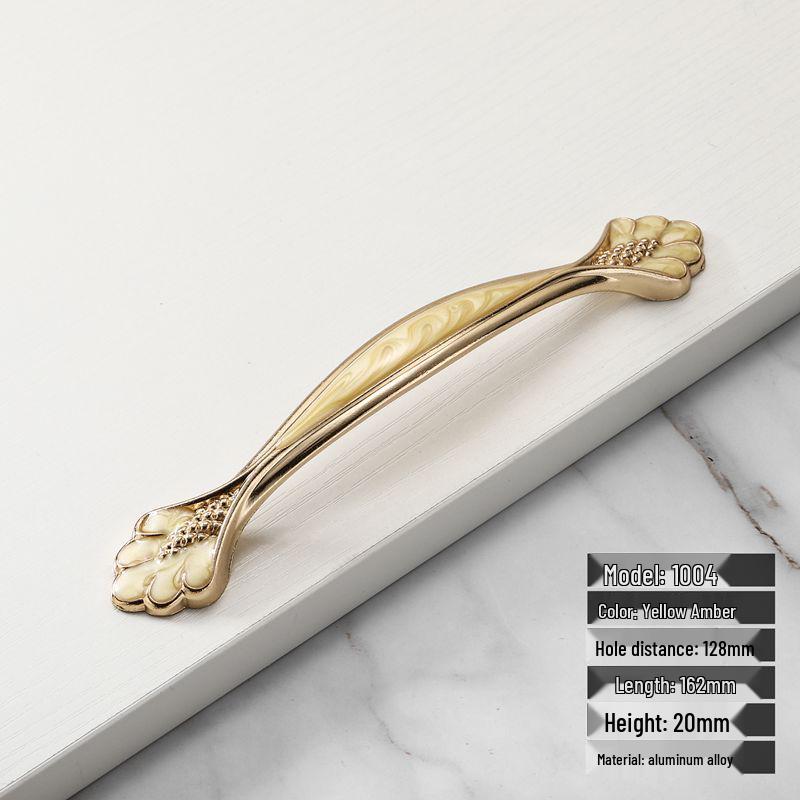 European Style Red Amber Drawer & Wardrobe Handle - Modern, Simple Cabinet Door Hardware