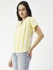 Moomaya Printed V-Neck Long Tops For Women, Short Sleeve Regular Fit Shirt