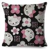 Playful Cat Pattern Design Double Sided Printed Living Room Bedroom Decor Cushion Cover
