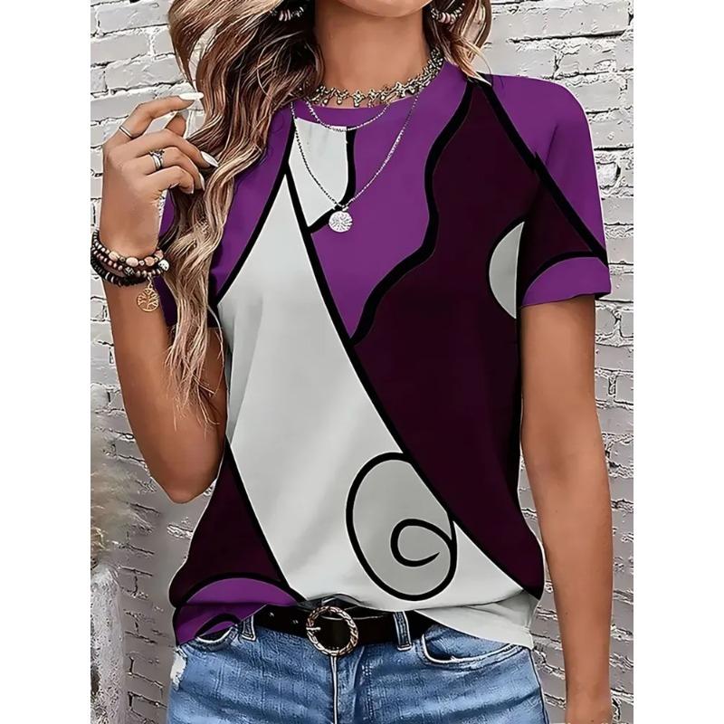 3D Printed Summer Fashion Women's T-Shirt Breathable Casual