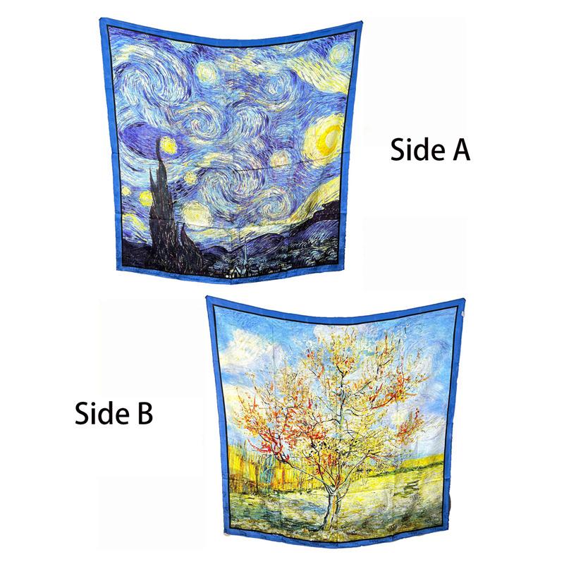 106*106cm 100% Maulbeerseide Hochwertiger doppelseitiger quadratischer Schal Schal Halstuch