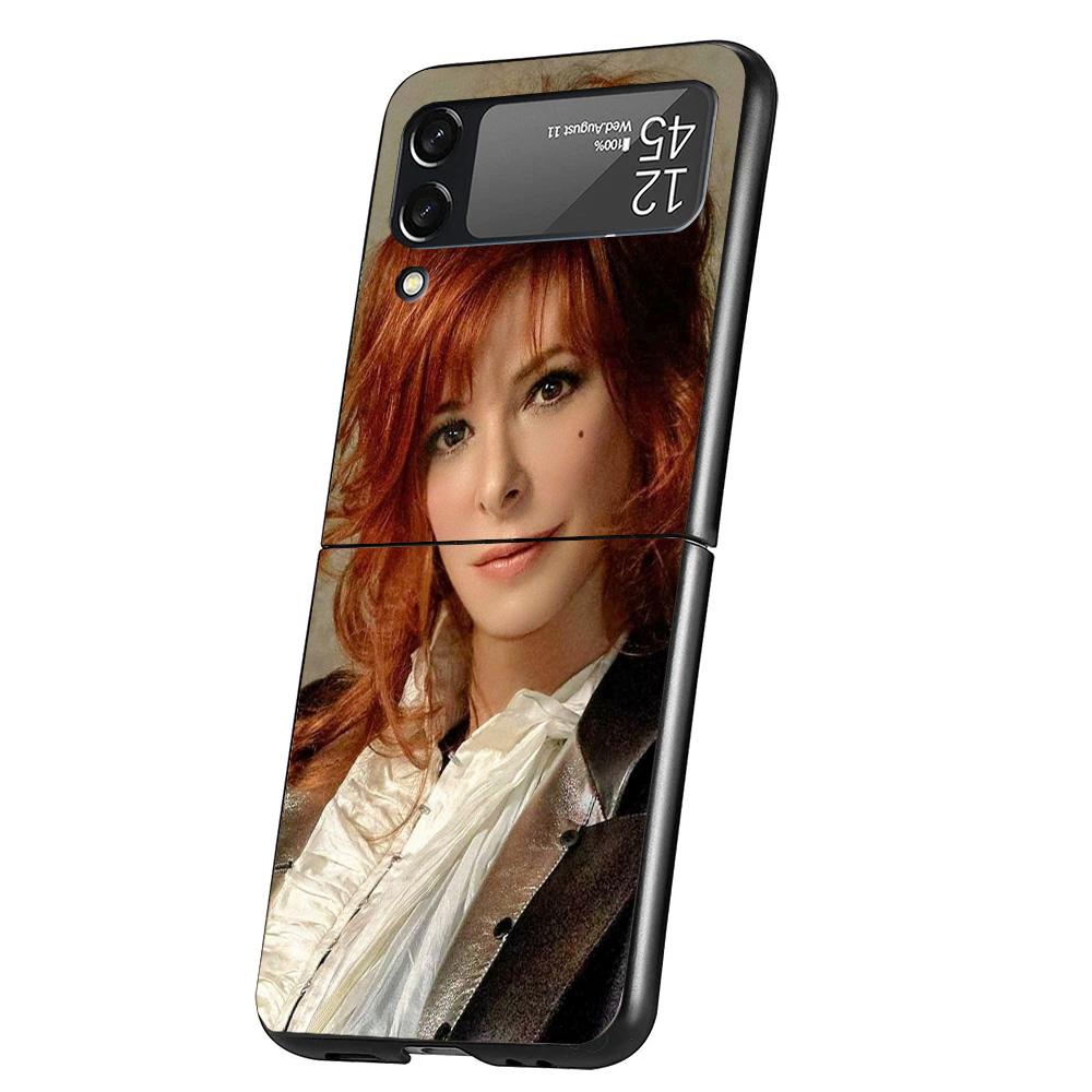Mylene Farmer Cover Phone Case For Samsung Galaxy Z Flip 7 6 5 4 3 5G Flip7 Flip6 Flip5 Flip4 Flip3 Black Fundas Shell