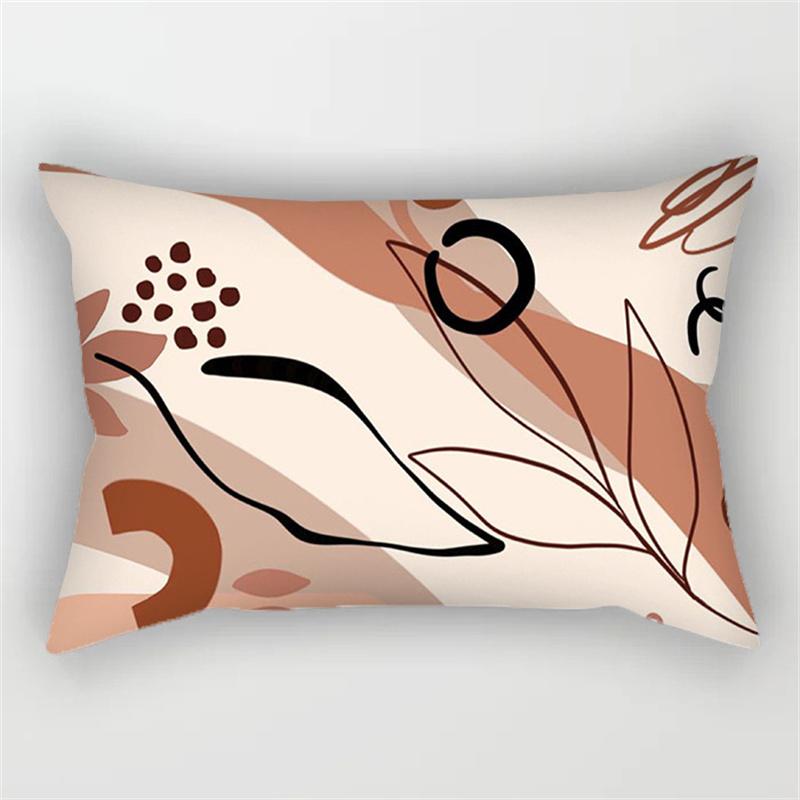30x50cm Geometric Pillowcase Home Decor Cushion Cover Abstract Leaves Plant Patchwork Rainbow Polyester