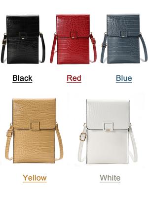 Sac de téléphone pour femmes avec bandoulière fenêtre transparente portefeuille en cuir PU