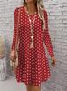3D Retro Floral Pattern Casual Dress, Women's Autumn Long Sleeved Round Neck Casual Mini Dress