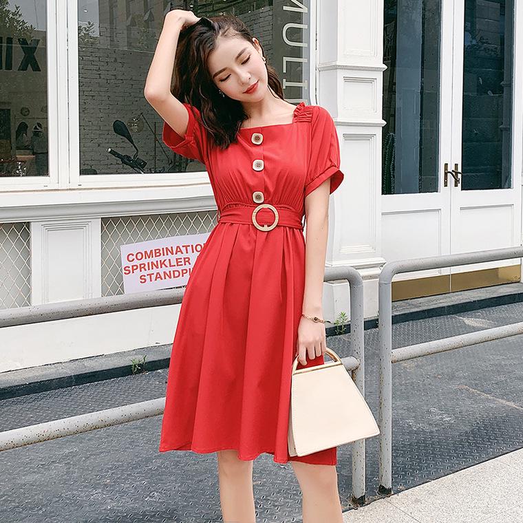 Buy Xia Qiao Pi Goddess Red Holiday Dress Small Clear Waist Thin Skirt