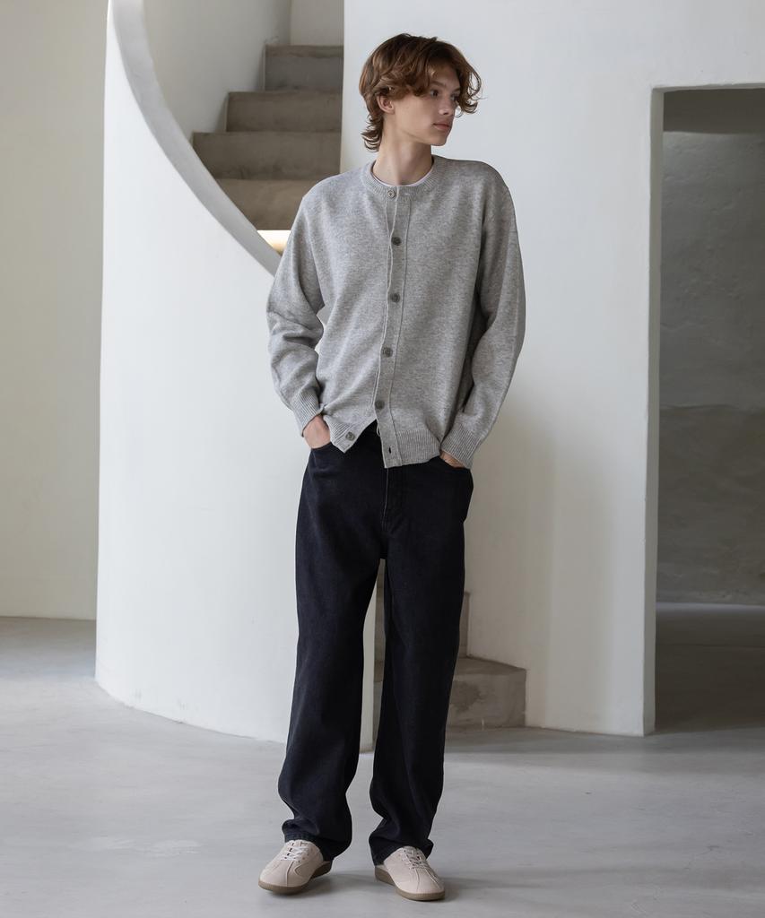 Decoroso Comfort Round Neck Cardigan [Gray]