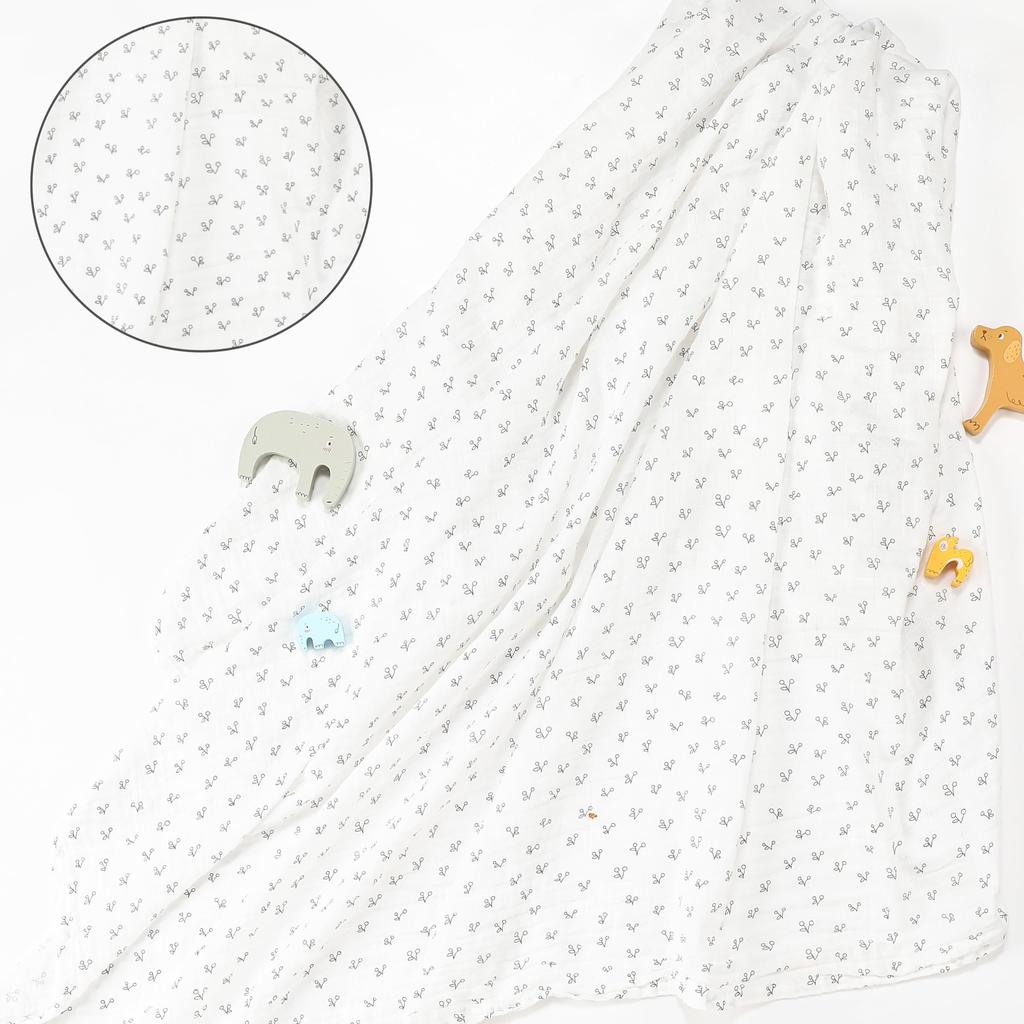 Gauze Baby Swaddles, Baby Bath Towels, Baby Blankets, Nursing Covers, Baby Swaddles, Baby Shower Gifts, Set of 3, 120*120cm, 100% Cotton, for Girls