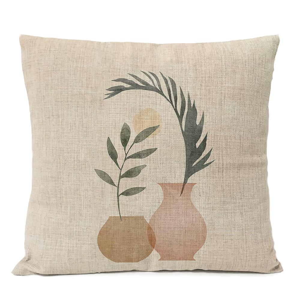 Nordic Home Decor Boho Geometric Pillow Cover Leaf Monstera Rainbow Sun Throw Pillow Case Art Simple Decorative Sofa Cushion