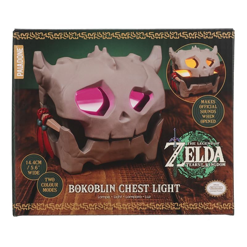 Paladone The Legend of Zelda Bokoblin Chest Light Official Licensed Night Light with Sound Effects Gaming Room Decor Collectible Gift for Boys Girls