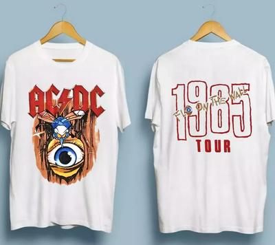 ACDC 1985 Fly On The Wall Tour White Unisex All Size T-Shirt High-end Luxury Is for Both Men and Women Top Y2k