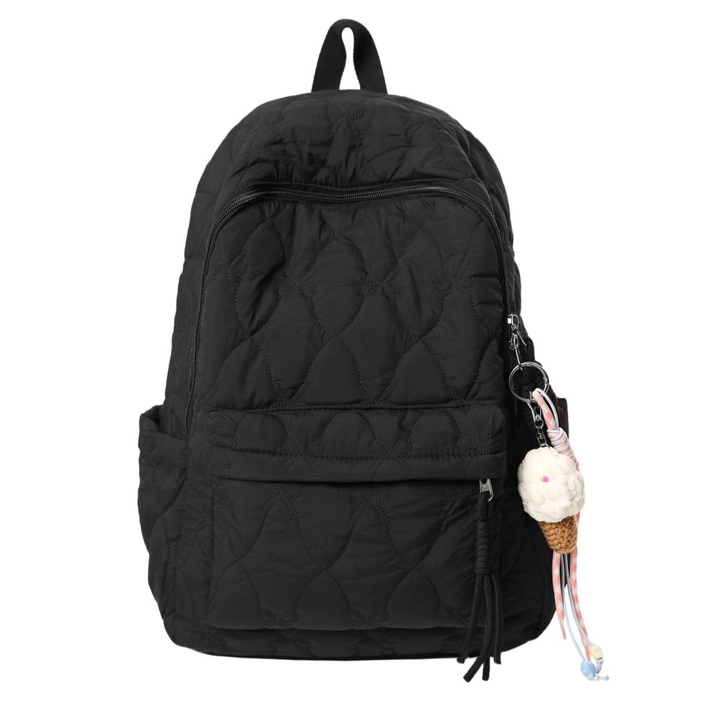 Schoolbag Korean style schoolbag female middle school student autumn and winter new padded light class backpack girl solid color backpack