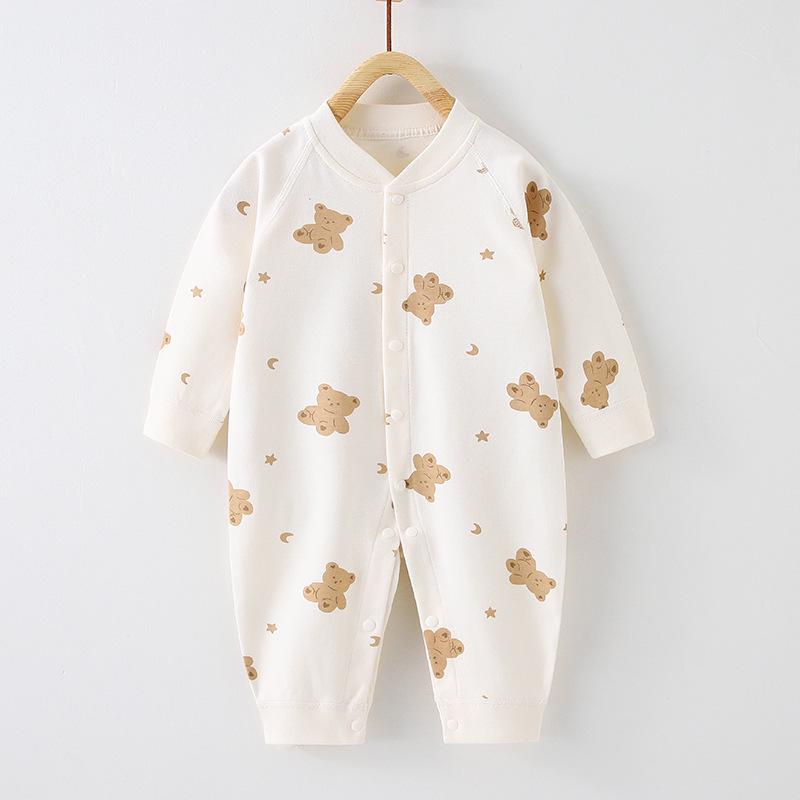 Pure Cotton Long Sleeve Baby Romper - Spring/Autumn Newborn Bodysuit & Boneless Pajamas