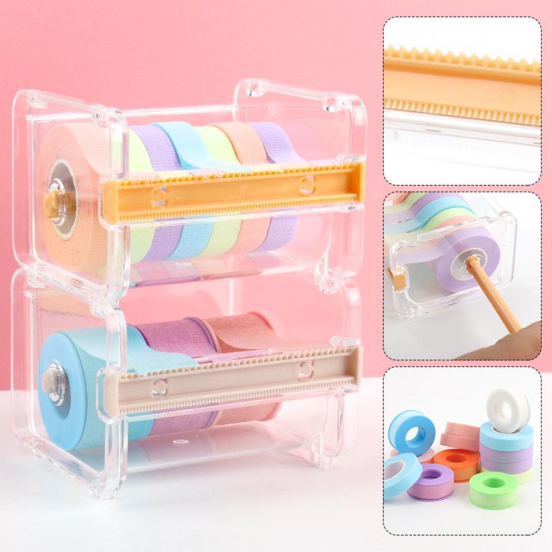 Kreativer Schreibtisch-Klebeband- und Wimpernkleber-Schneider mit Aufbewahrungsbox
