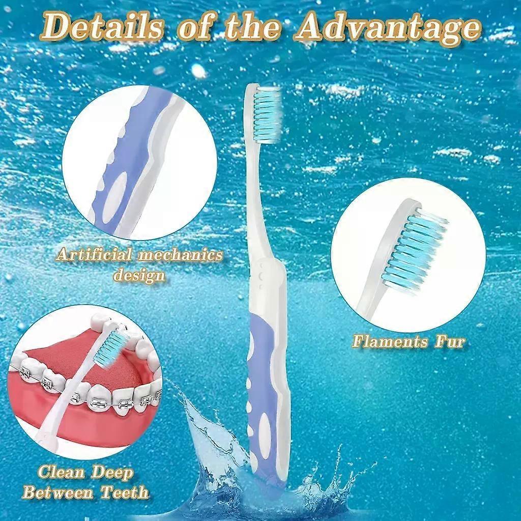 Pack Travel Toothbrush, Folding Travel Toothbrush Foldable Toothbrush Portable Soft Toothbrush for Adults Children