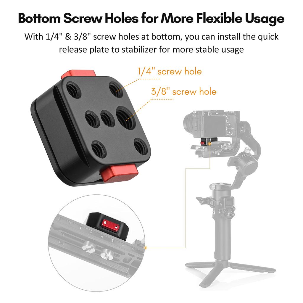 Aluminum Alloy Quick Release Plate Tripod QR Plate Camera Mount Adapter Quick Setup with 1 4 Inch Screw for DSLR Camera