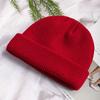 Autumn and winter versatile knitted melon fur hat solid color knitted hat warm damp wool hat