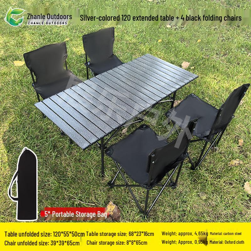 Outdoor Folding Table & Chair Set - Perfect for Leisure, Picnics, Camping, Barbecues, or Market Stalls. Portable and Compact Design.