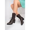 Women's Genuine Leather Mid Heeled Long Boots