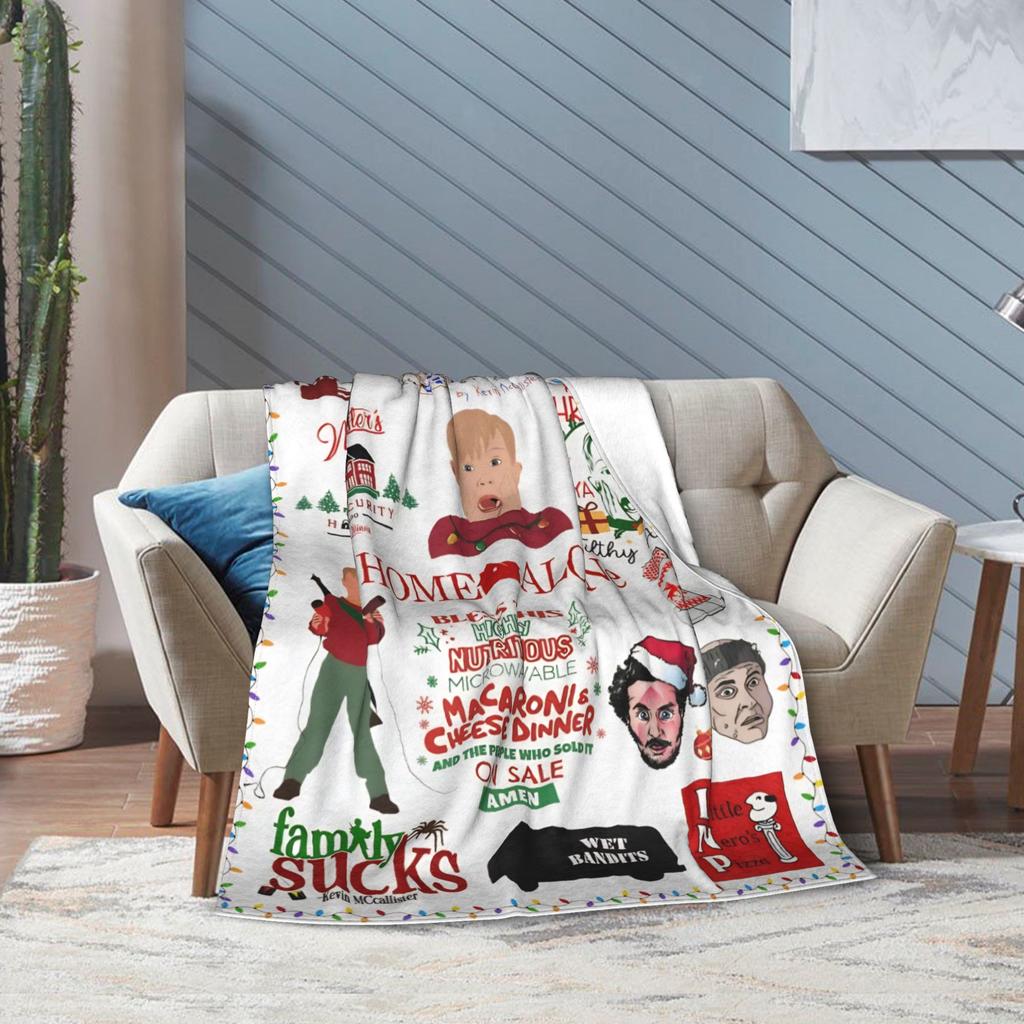 Home Alone Kevin Comedy Wool Fashion Blanket Xmas Merry Christmas Funny Throw Fashion Blanket for Home 125*100cm Super Soft