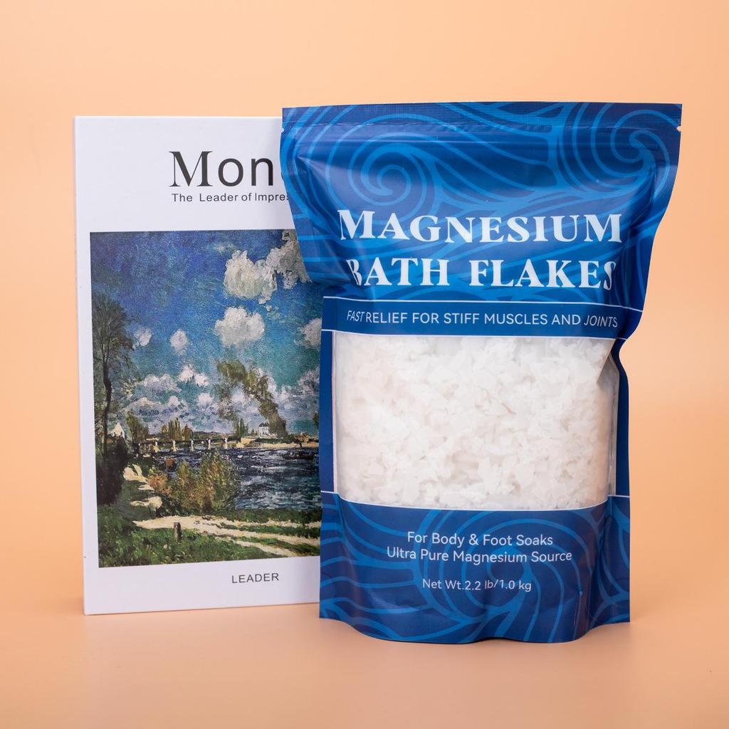 Cross-Border Magnesium Bath Flakes - 1kg Soaking Salts with Magnesium Chloride & Epsom Minerals.