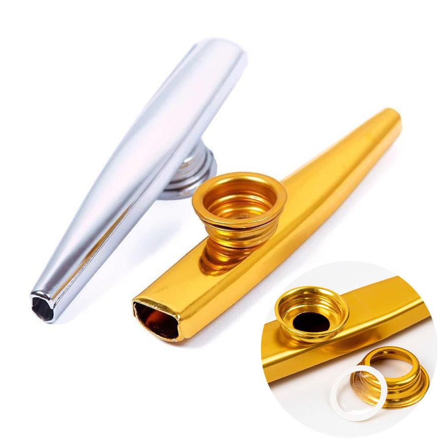2 Colors Metal Kazoo Portable Wind Instrument Festival Party Atmosphere Creating Supplies Oral Blowing Playing Musical Tool XJM