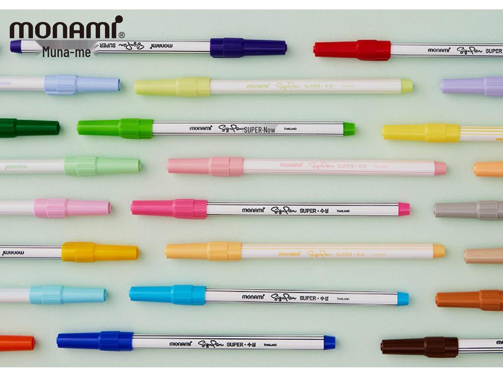 Korea Monami 12-Color Water-Based Sign Pen Set for Writing & Coloring