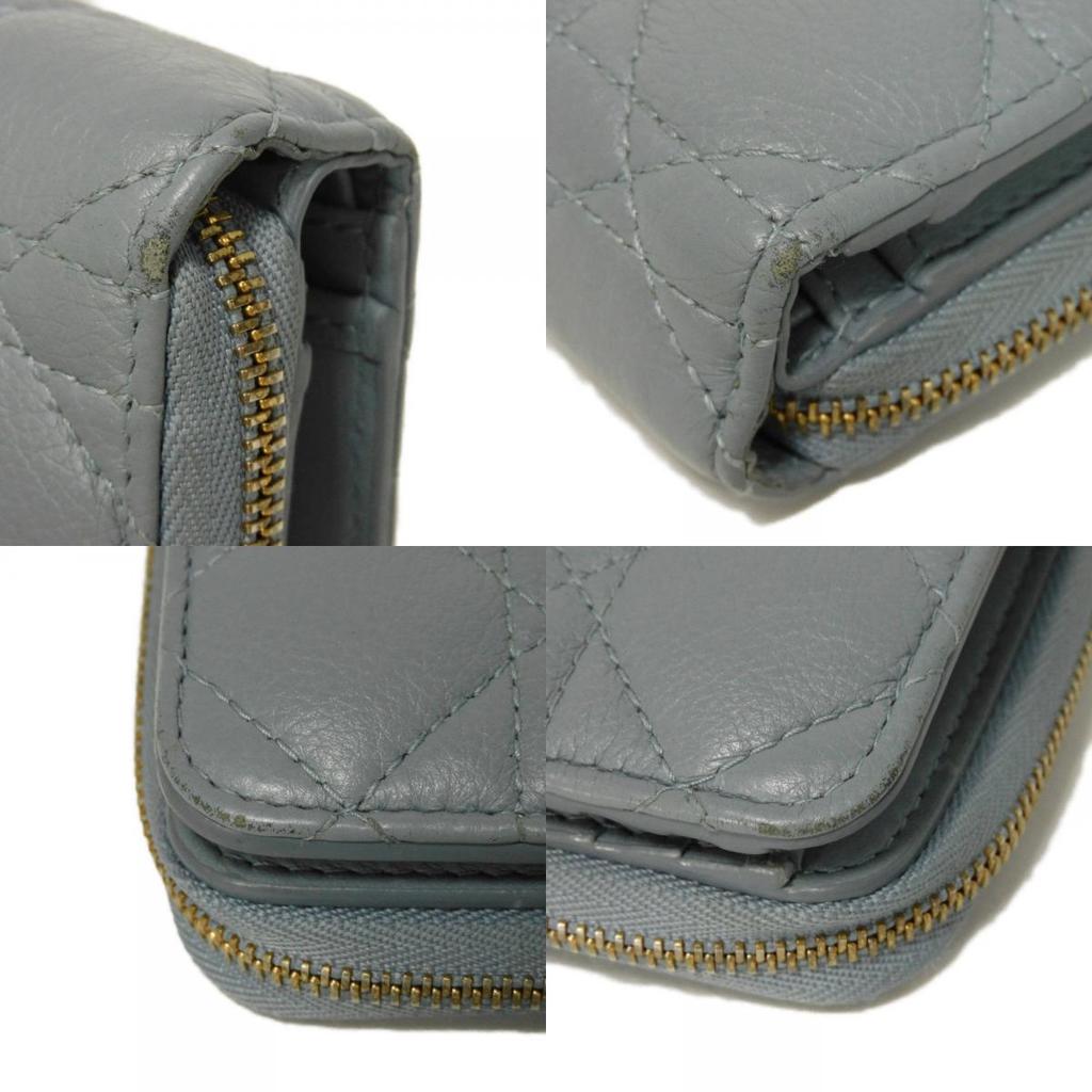 Used Caro Scarlet Wallet (S5032UWHC_M81B) 7941 Current CD Logo Stitched Bifold Cannage Cloud Blue (10656) from Japan
