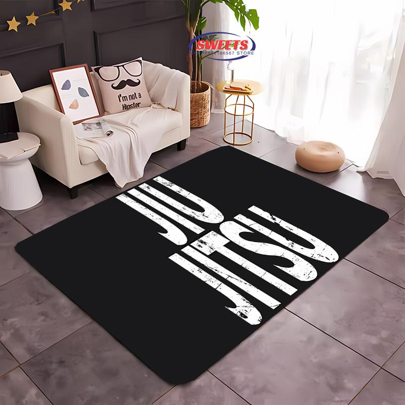 3D Jiu-Jitsu Warrior Japanese Bjj Gi & Black Belt Mma Rug, Carpet for Living Room Bedroom Sofa Doormat Decor Non-slip Floor Mat