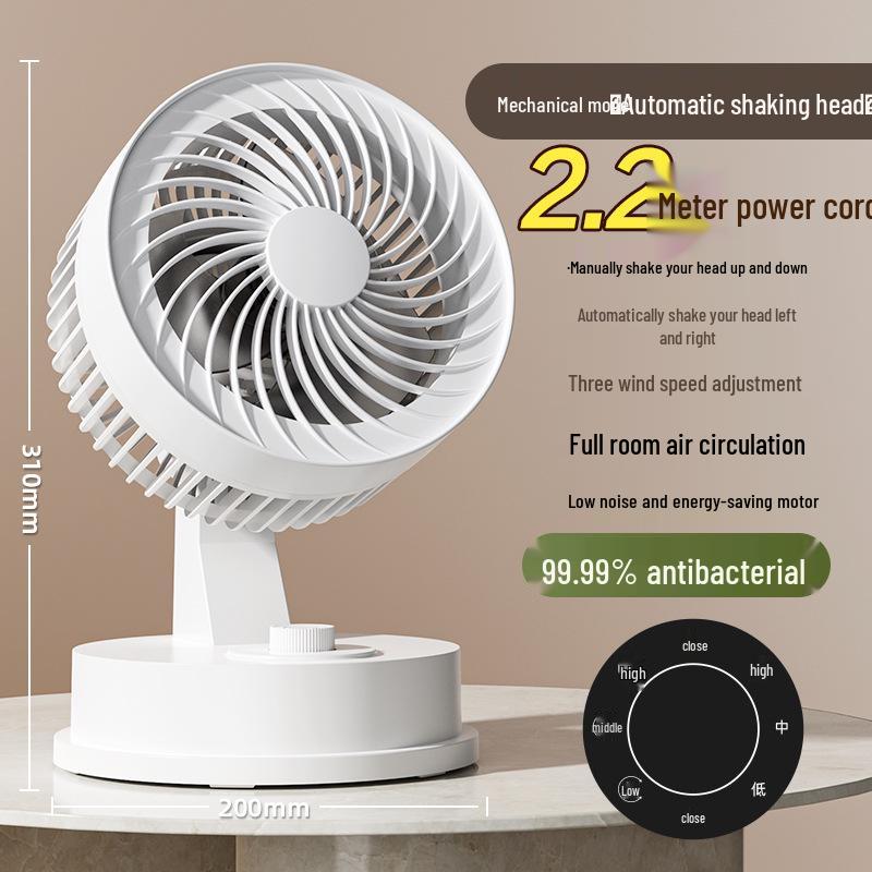 Silent Desktop Electric Fan: Compact Wind Turbine for Home & Office Air Circulation