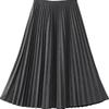 Premium Wool Pleated A-Line Skirt for Women, Korean Style, Versatile for Autumn/Winter, Elegant, High-Quality Midi Length.