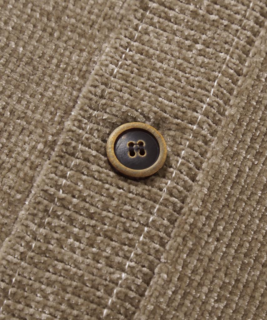 TRILLION Leather Patchwork Velvet Cardigan Knit_Beige
