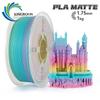 KINGROON Rainbow Matte PLA Filament 1.75mm 1KG Frosted Texture No-Layering Color Gradient 3D Printing Material