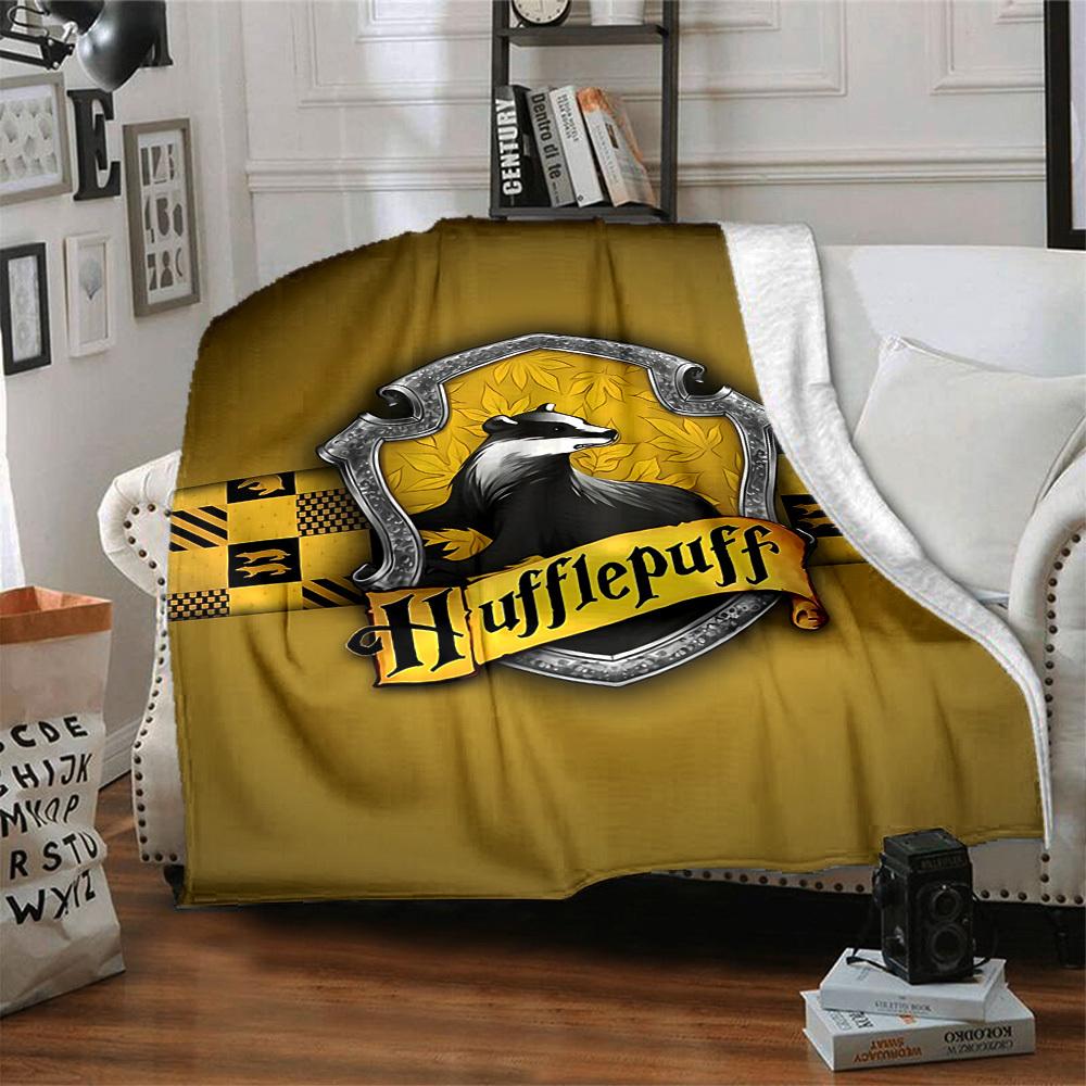 1 Stück Hufflepuff Decke Leichte Flanelldecke für Sofa, Bett, Reise, Camping, Wohnzimmer, Büro, Couch, Stuhl und Bett