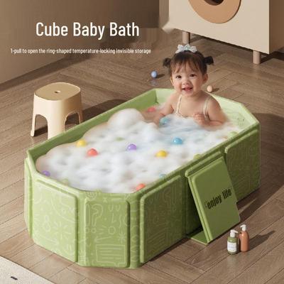 Jiami Faltbare Babybadewanne: Große Größe für Alter 0-5, Sitzen und Liegen Neugeborenen Integriertes Design