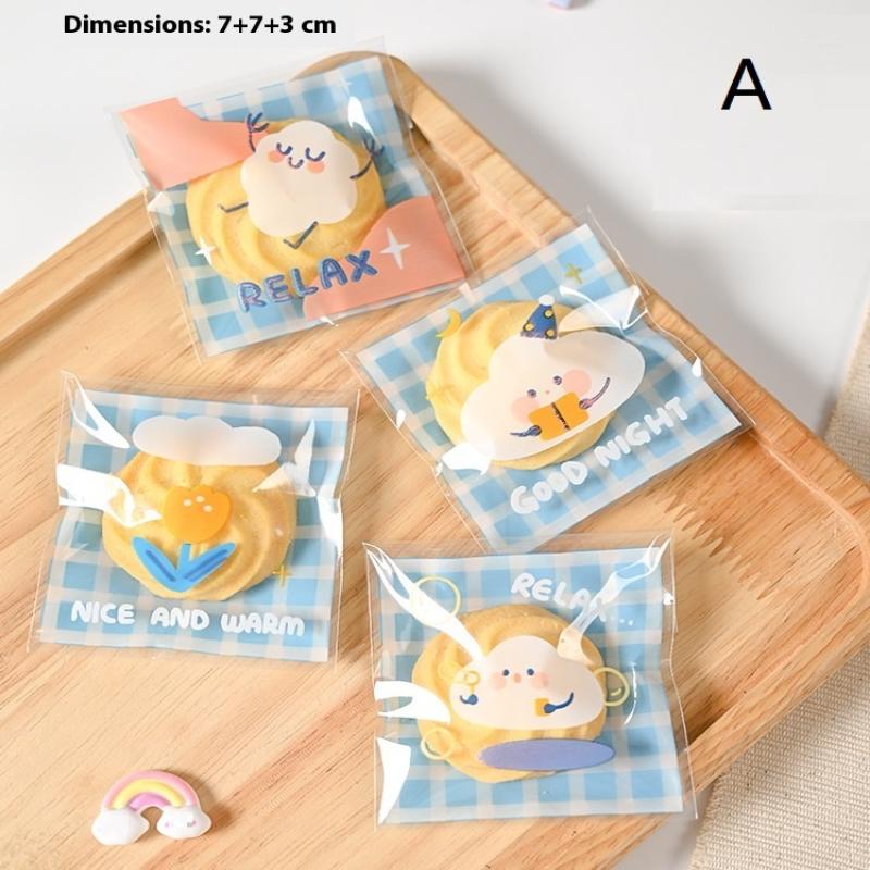 

100Pcs Cute Print Opp Bag, Gift Candy Decorative Bag, Birthday Party Wedding Dinner Gift Bags