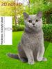 1 pezzo di paletti da giardino a forma di gatto, disegnati con animali felini grigi per la decorazione di vasi da fiori all'aperto, un regalo ideale per gli amanti dei gatti.