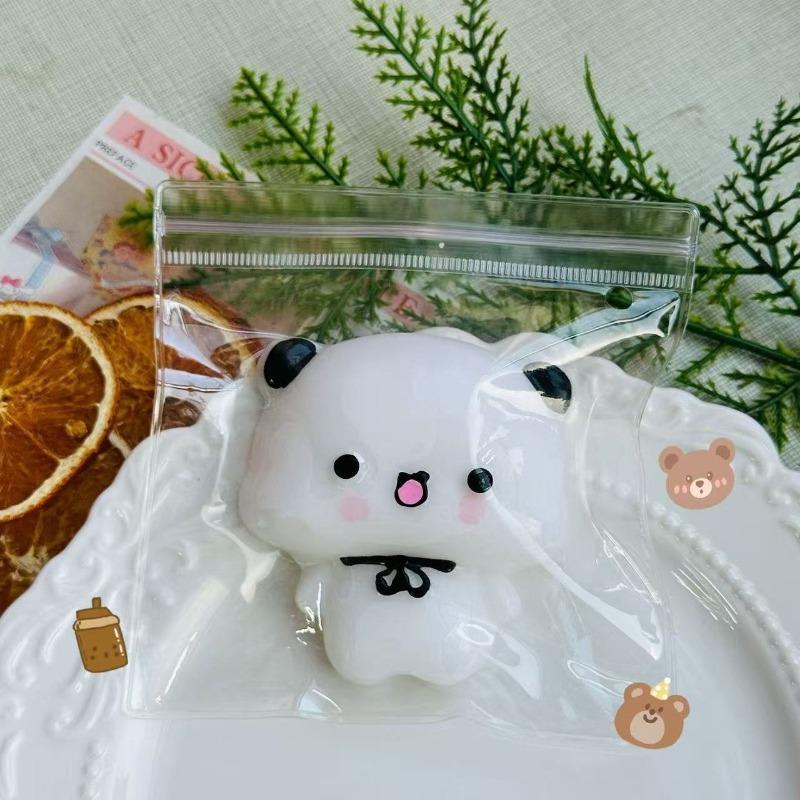 Kawaii Yier Bubu Squeeze Toys Panda Shape Stress Squishy Toys Cement-like Efflorescence Imitation Silicone Relieve Stress Toys